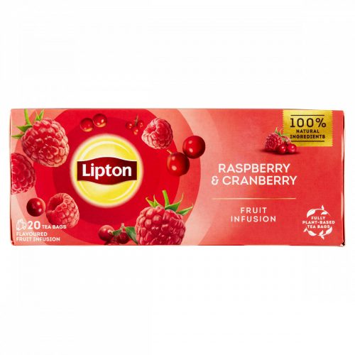 Lipton Fruit Infusion Raspberry & Cranberry ízesített gyümölcstea 20 teafilter 32 g