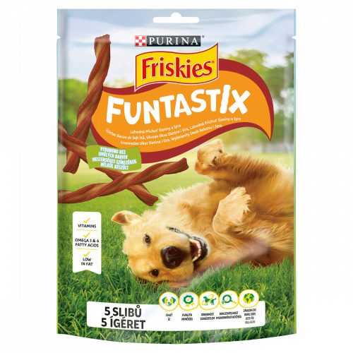 Friskies Funtastix bacon és sajt ízű kiegészítő állateledel felnőtt kutyák számára 175 g