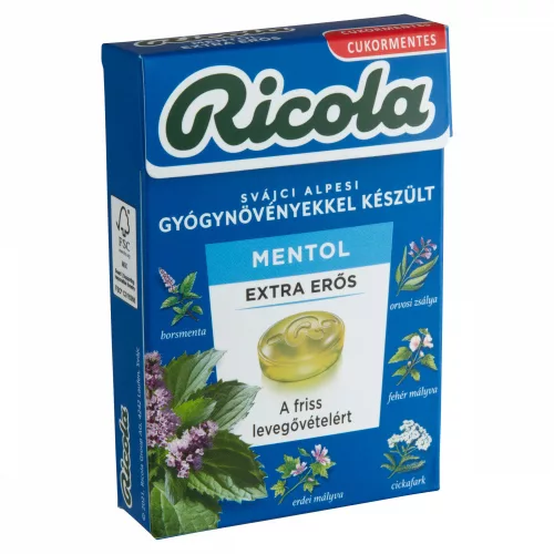 Ricola Extra Erős mentol 40g /10/