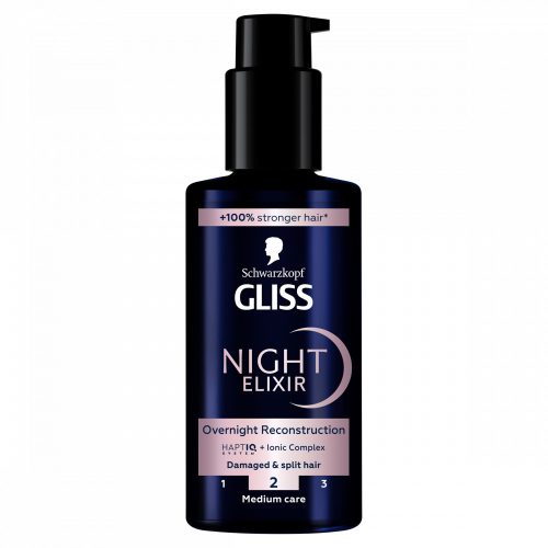 Gliss Night Elixir újjáépítő éjszakai hajpakolás sérült és töredezett végű hajra 100 ml