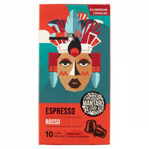 Mantaro Espresso Rosso őrölt pörkölt kávé alumínium kapszulában 10 db 52 g