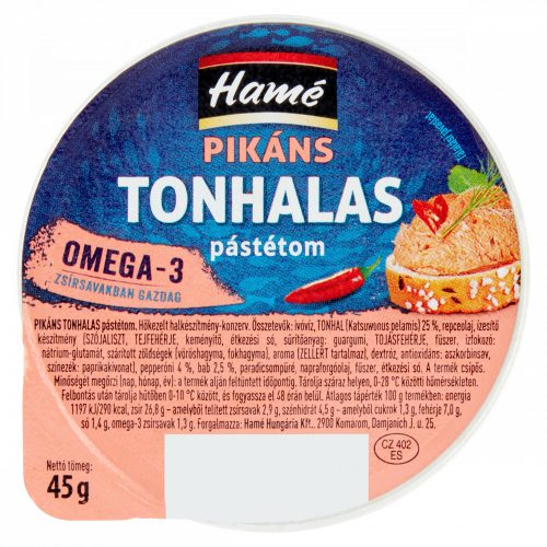 Hamé pikáns tonhalas pástétom 45 g