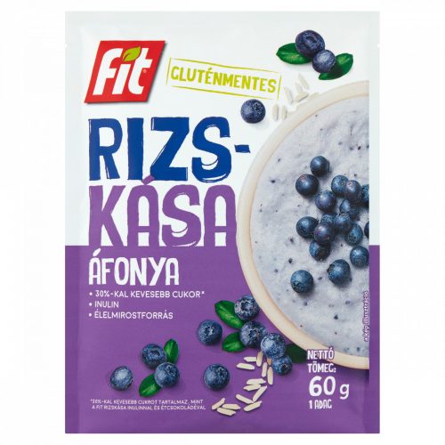 Fit gluténmentes áfonyás rizskása fruktózzal és inulinnal 60 g