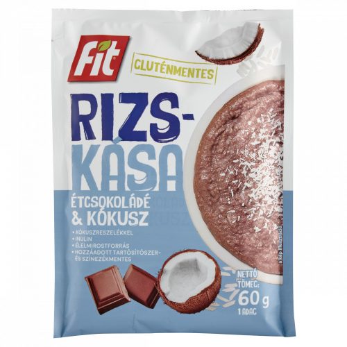 Fit étcsokoládé & kókusz gluténmentes rizskása 60 g