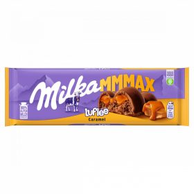   Milka Mmmax Luflée alpesi tej felhasználásával készült tejcsokoládé karamell töltelékkel 250 g 