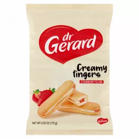   Dr Gerard Creamy Fingers epres ízű töltelékkel és tejszín ízű krémmel töltött piskóta 170 g