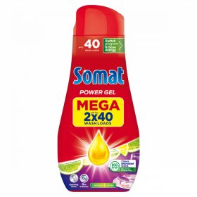   Somat All in 1 Power Gel Lemon & Lime gépi mosogatószer gél 80 mosogatás 2 x 720 ml