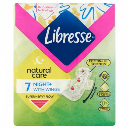 Libresse Night+ Natural Care éjszakai egészségügyi betét 7 db