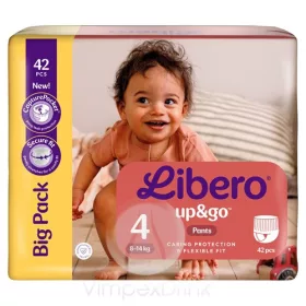   Libero Up&Go egyszerhasználatos bugyipelenka, méret: 4, 7-11 kg, 42 db új