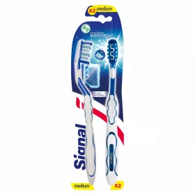   Signal White Now White System Medium Duopack közepes keménységű fogkefe 2 db