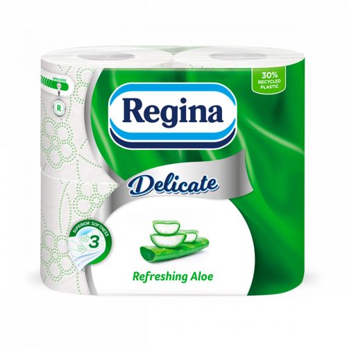 Regina Delicate Refreshing Aloe toalettpapír 3 rétegű 4 tekercs