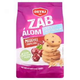   Detki  Zab Álom csökkentett cukortartalmú meggyes-zabpelyhes omlós keksz 150 g