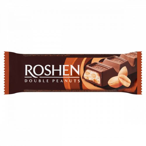 Roshen Double Peanuts tejcsokoládé szelet földimogyorós töltelékkel 29 g