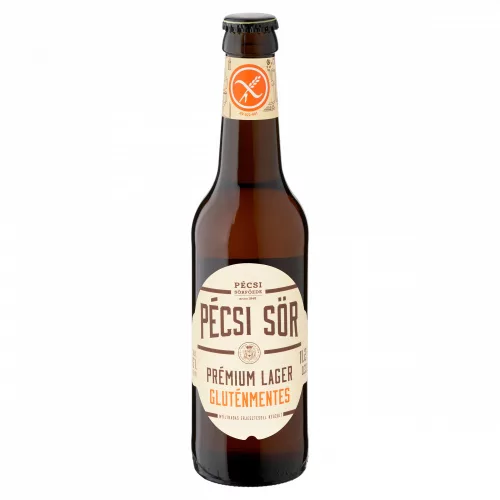 Pécsi Sör Prémium Lager gluténmentes minőségi világos sör 5% 0,33 l