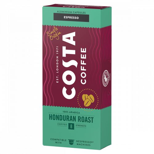 Costa Coffee Honduran Roast Espresso pörkölt, őrölt kávé 10 x 5,7 g (57 g)