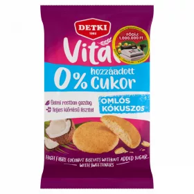   Detki Vital omlós kókuszos keksz hozzáadott cukor nélkül, édesítőszerekkel 180 g