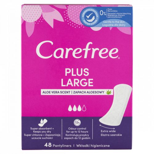 Carefree Plus Large tisztasági betét aloe vera illattal 48 db