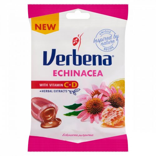 Verbena töltött keménycukorka echinacea kivonattal, mézzel, citrommal és vitaminokkal 60 g 