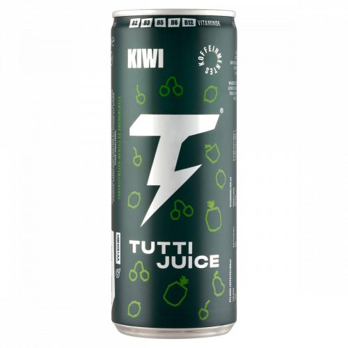 Tutti Juice kiwi és tutti-fruttiízű koffeinmentes, szénsavas ital édesítőszerekkel 250 ml