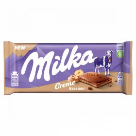   Milka Creme Hazelnut alpesi tej felhasználásával készült tejcsokoládé mogyorós krémtöltelékkel 85 g