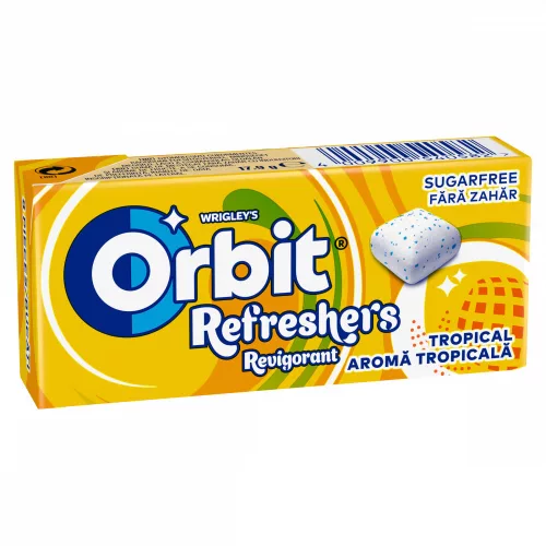 Orbit Refreshers Tropical gyümölcsízű cukormentes rágógumi édesítőszerrel 17,9 g