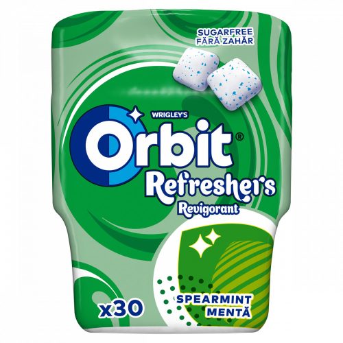 Orbit Refreshers Spearmint menta- és mentolízű cukormentes rágógumi édesítőszerrel 67 g