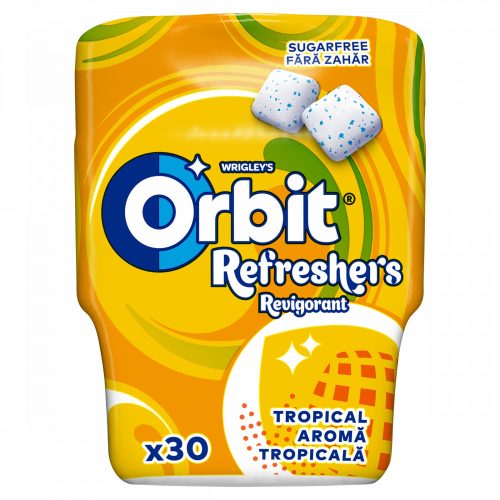 Orbit Refreshers Tropical gyümölcsízű cukormentes rágógumi édesítőszerrel 67 g