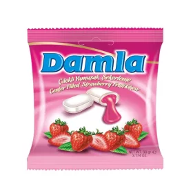 Damla eper izű töltött puhakaramell 90g
