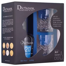 Dictador 20Y DD Rum 0,7l 40%+1 pohár